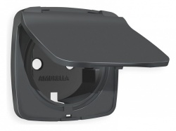 Накладка для розетки влагозащищенной с заземлением и со шторками с крышкой Ambrella Volt OMEGA OP9080 в интернет-магазине "Галерея света"