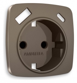 Накладка для розетки с заземлением и со шторками и 2хUSB type A и C Ambrella Volt OMEGA OP6400 в интернет-магазине "Галерея света"