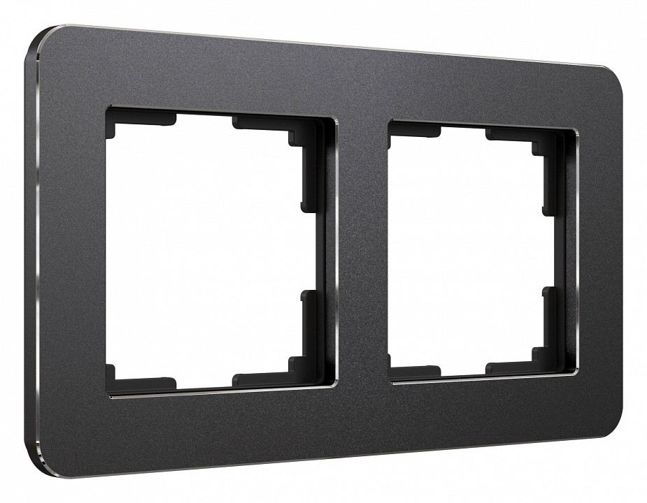 Рамка на 2 поста Werkel Platinum (черный алюминий) W0022608 в интернет-магазине "Галерея света"