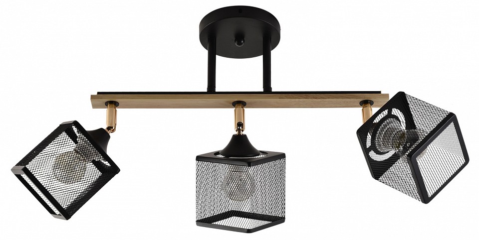 Светильник на штанге 01591-3.3-03B BK+FGD+WOOD в интернет-магазине "Галерея света"