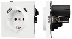 Розетка 2хUSB type A и C без рамки Arlight SCT-TENDO 054610 в интернет-магазине "Галерея света"