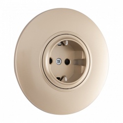 Розетка с заземлением и со шторкой Arte Milano SET08-1 SET08-1-40-1 shampan в интернет-магазине "Галерея света"