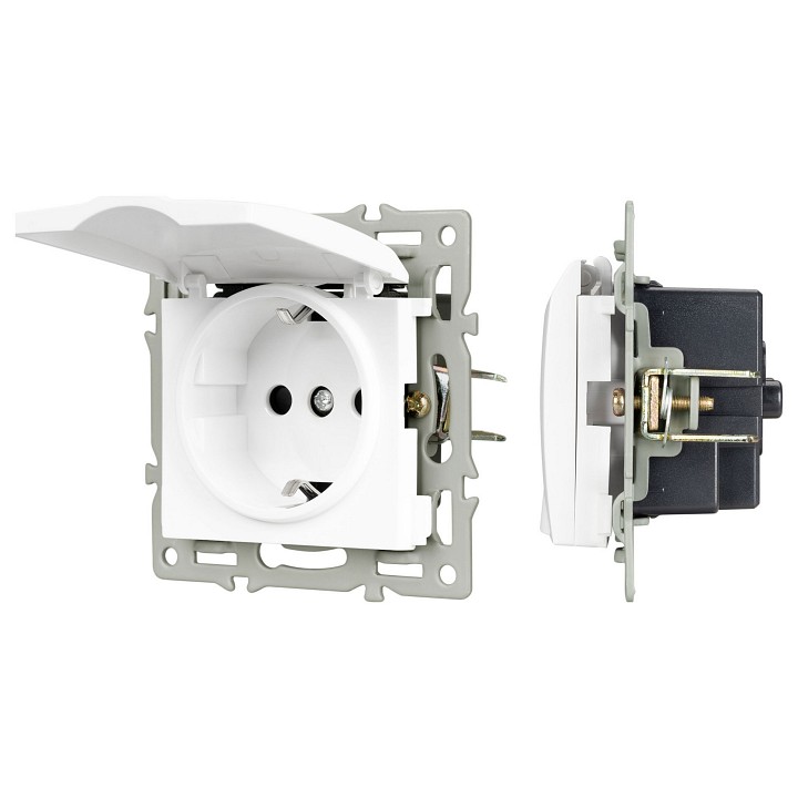 Розетка влагозащищенная с заземлением и со шторкой, без рамки с крышкой Arlight SCT 043745 в интернет-магазине "Галерея света"