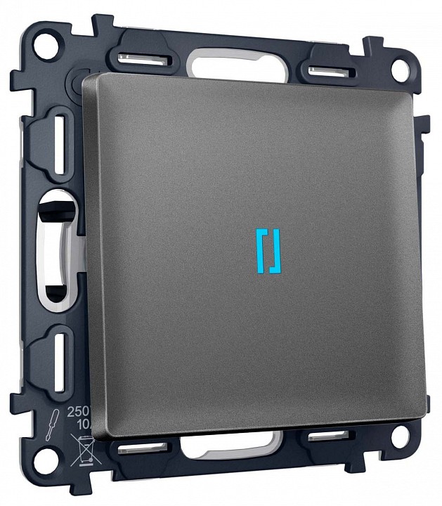 Выключатель самовозвратный одноклавишный с подсветкой, без рамки Ambrella Volt MA MA652060 в интернет-магазине "Галерея света"