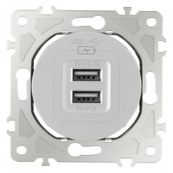 Розетка USB, без рамки Arte Milano am-202 202.46-1.silver в интернет-магазине "Галерея света"