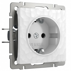 Розетка с заземлением, без рамки Werkel Hammer белый W1271001 в интернет-магазине "Галерея света"
