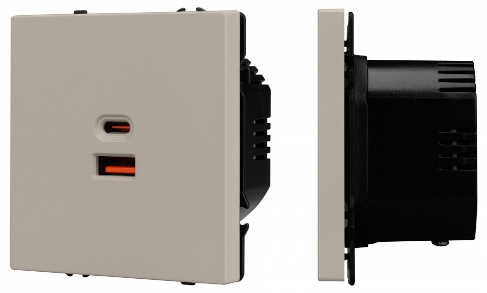 Розетка с заземлением и 2хUSB type A и C, без рамки Arlight SCT-NOBE 059446 в интернет-магазине "Галерея света"