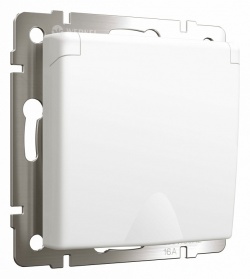 Розетка с заземлением и со шторками, без рамки с крышкой Werkel белый матовый W1171261 в интернет-магазине "Галерея света"