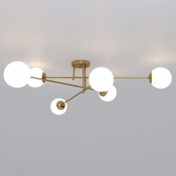 Потолочная люстра Eurosvet Netz 30181/6 латунь в интернет-магазине "Галерея света"