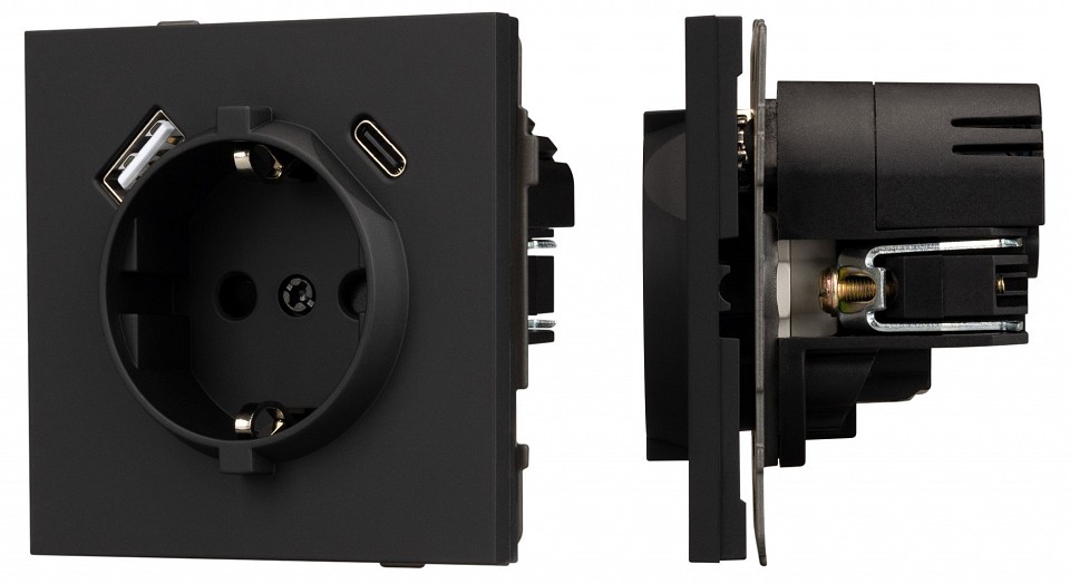 Розетка 2хUSB type A и C без рамки Arlight SCT-TENDO 054607 в интернет-магазине "Галерея света"