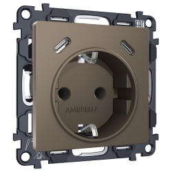 Розетка с заземлением и 2хUSB type C, без рамки Ambrella Volt ALFA MA640510 в интернет-магазине "Галерея света"