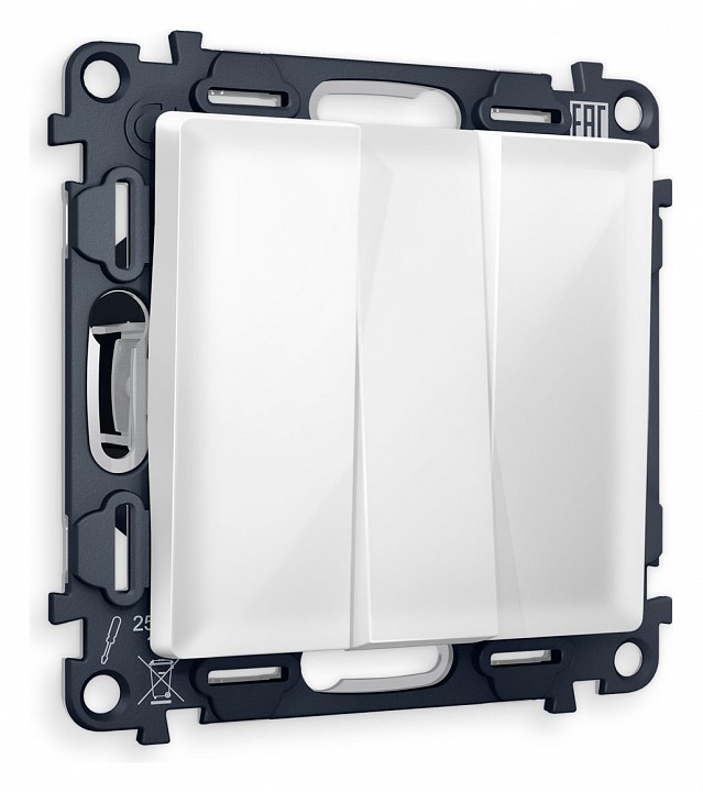 Выключатель трехклавишный без рамки Ambrella Volt ALFA MA105010 в интернет-магазине "Галерея света"