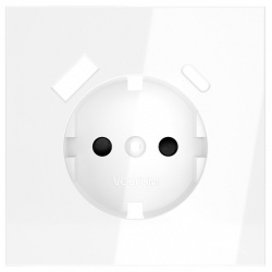 Накладка для розетки с заземлением и со шторками и 2хUSB type A и C Voltum S70 VLS001001 в интернет-магазине "Галерея света"