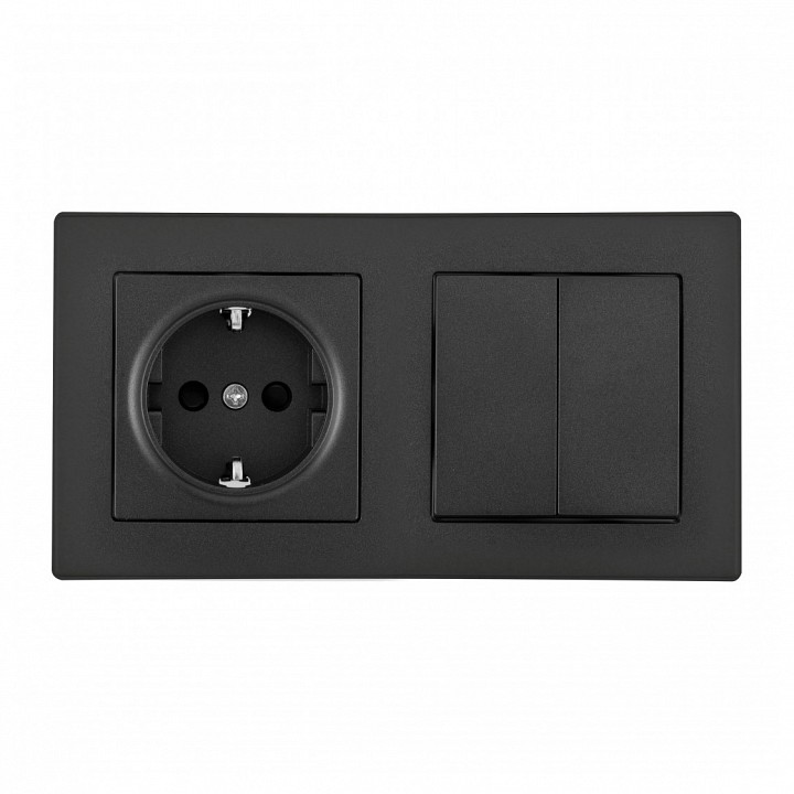 Блок с розеткой и выключателем Arte Milano SET06-2 SET06-2-30-2-40-1 black в интернет-магазине "Галерея света"