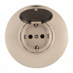 Розетка с заземлением и шторкой, с крышкой Arte Milano SET08-1 SET08-1-41-1 shampan в интернет-магазине "Галерея света"