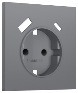 Накладка для розетки с заземлением и со шторками и 2хUSB type A и C Ambrella Volt SIGMA SP8700 в интернет-магазине "Галерея света"