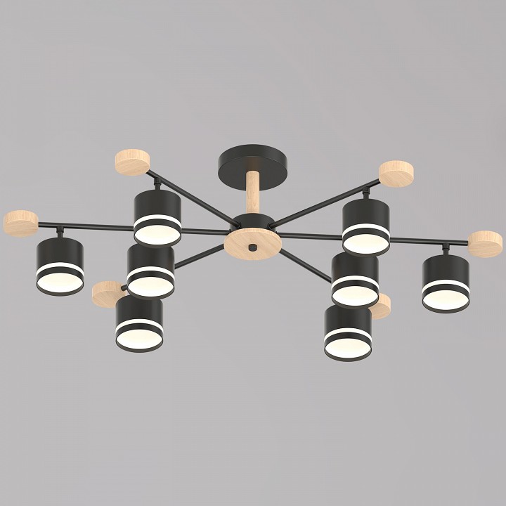 Люстра на штанге 78730 78730-0.3-08 GX53 BK+WOOD в интернет-магазине "Галерея света"