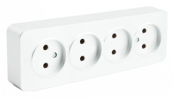 Розетка четверная без заземления Stekker София 49307 в интернет-магазине "Галерея света"