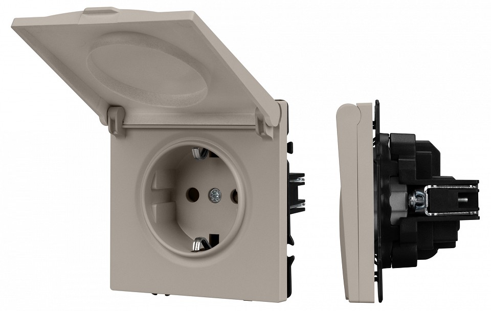 Розетка влагозащищенная с заземлением с крышкой, без рамки Arlight SCT-NOBE 059440 в интернет-магазине "Галерея света"