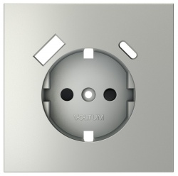 Накладка для розетки с заземлением и со шторками и 2хUSB type A и C Voltum S70 VLS001005 в интернет-магазине "Галерея света"