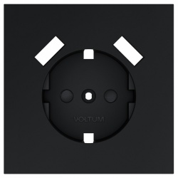 Накладка для розетки с заземлением и со шторками и 2хUSB type A Voltum S70 VLS000907 в интернет-магазине "Галерея света"