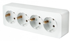 Розетка четверная с заземлением Stekker София 49308 в интернет-магазине "Галерея света"