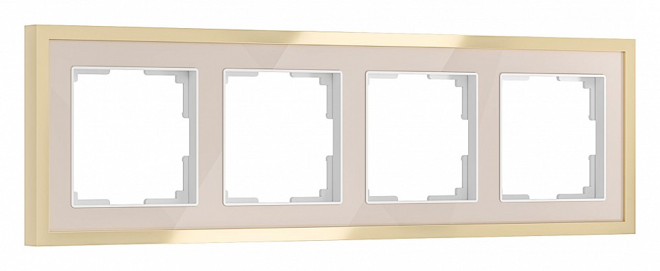 Рамка на 4 поста Werkel Baguette (айвори/латунь) W0042851 в интернет-магазине "Галерея света"