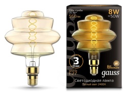 Лампа светодиодная Gauss LOFT Led Vintage Filament Flexible E27 8Вт 2400K 161802008 в интернет-магазине "Галерея света"