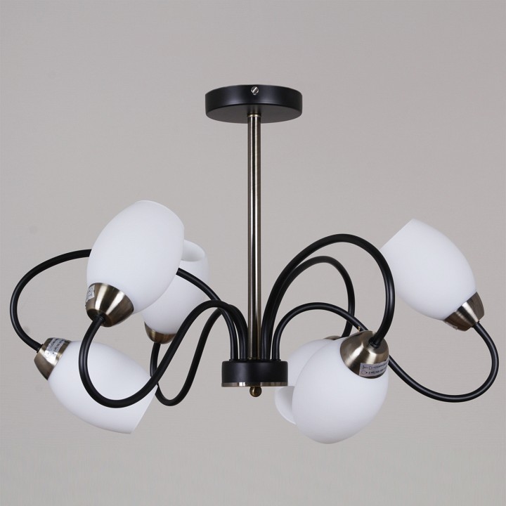 Люстра на штанге 01270-1 01270-0.3-06B BK+AB в интернет-магазине "Галерея света"