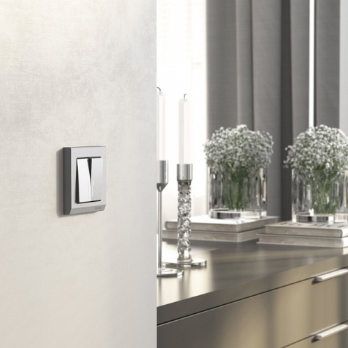 Выключатель двухклавишный с подсветкой без рамки Werkel серебряный матовый W1120165 в Нижнем Новгороде фото 7