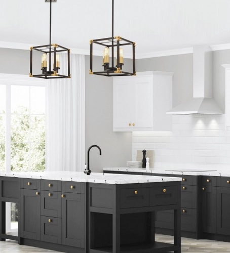 Люстра на штанге LUMINA DECO Waldorf LDP 1140-4 BK+MD в Нижнем Новгороде фото 3