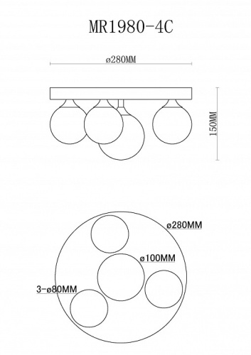 Потолочная люстра MyFar Cross MR1980-4C в Нижнем Новгороде фото 2