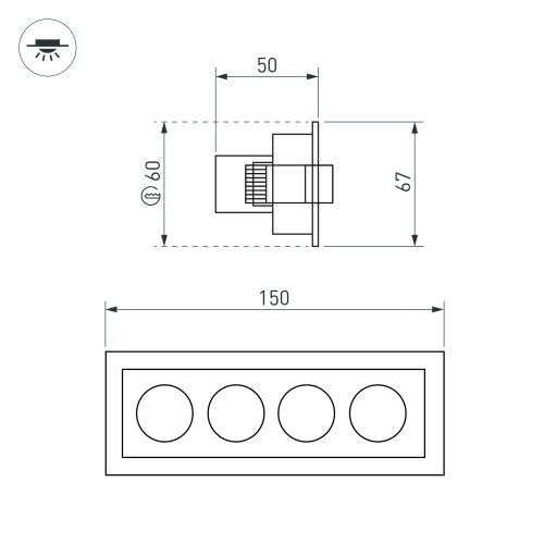 Светильник MS-ORIENT-BUILT-TURN-TC-S67x150-10W Warm3000 (WH-BK, 30 deg, 230V) (Arlight, IP20 Металл, 5 лет) в Заречном фото 7