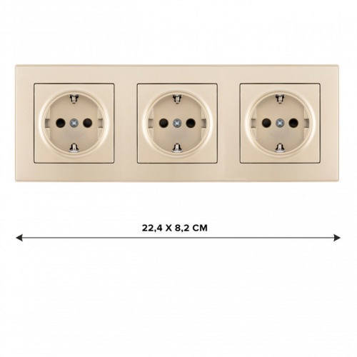 Розетка с заземлением и со шторкой Arte Milano SET06-3 SET06-3-40-1x3 shampan в Нижнем Новгороде фото 2