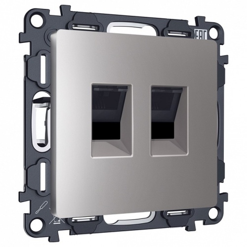 Розетка двойная Ethernet RJ-45 и со шторками, без рамки Ambrella Volt ALFA MA512110 в Нижнем Новгороде