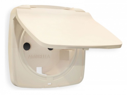 Накладка для розетки влагозащищенной с заземлением и со шторками с крышкой Ambrella Volt OMEGA OP3280 в Нижнем Новгороде