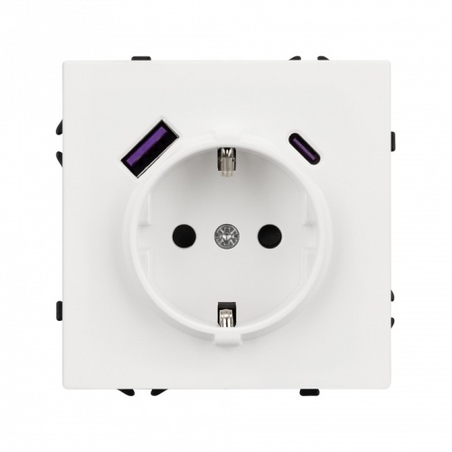 Розетка с заземлением и со шторкой и 2хUSB type A и C, без рамки Arlight NOBE 054284(1) в Нижнем Новгороде фото 2