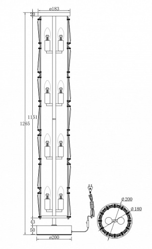 Торшер Maytoni Puntes MOD043FL-08G в Бородино фото 4