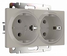 Розетка двойная с заземлением, без рамки Werkel дымчатый W1272004 в Нижнем Новгороде