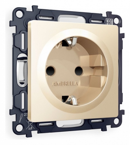 Розетка с заземлением и со шторкой, без рамки Ambrella Volt ALFA MA607010 в Нижнем Новгороде