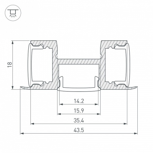 Профиль накладной тройной Arlight ARH-TRI-D-2000 ANOD 018829 в Нижнем Новгороде фото 2