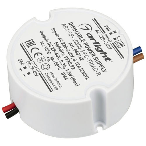 Блок питания ARJ-SP-40300-PFC-TRIAC-R (12W, 27-40V, 300mA) (Arlight, IP44 Пластик, 5 лет) в Камышине