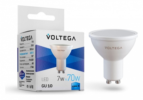 Лампа светодиодная Voltega Simple GU10 7Вт 4000K VG2-S2GU10cold7W в Ревде