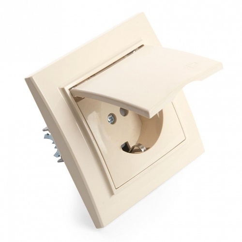 Розетка с заземлением и со шторкой, с крышкой Stekker Эрна 39238 в Нижнем Новгороде фото 4