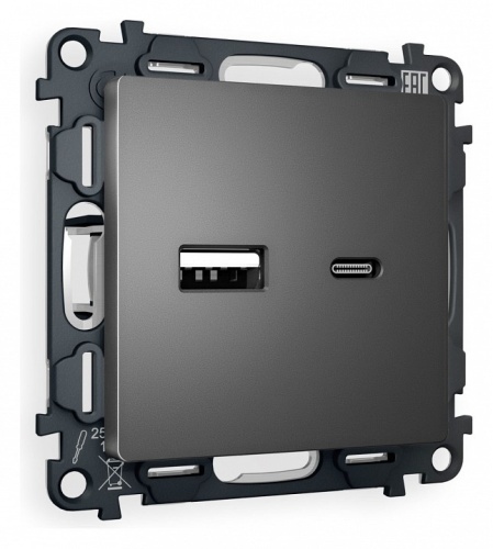 Розетка 2хUSB type A и C без рамки Ambrella Volt ALFA MA661010 в Нижнем Новгороде