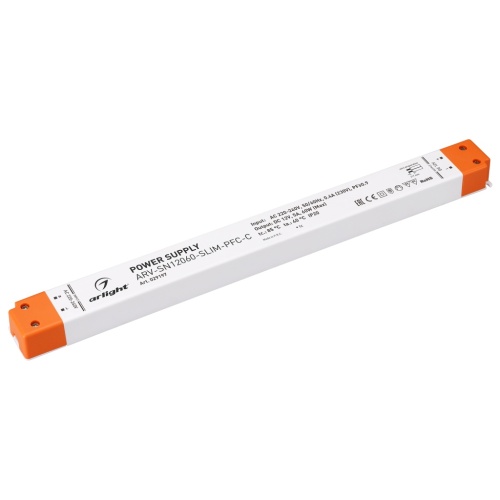 Блок питания ARV-SN12060-SLIM-PFC-C (12V, 5A, 60W) (Arlight, IP20 Пластик, 3 года) в Нижнем Новгороде