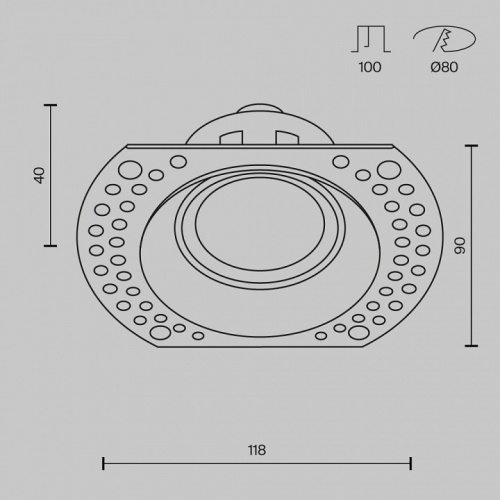 Встраиваемый светильник Maytoni Dot DL042-01-RD-W в Тюмени фото 5