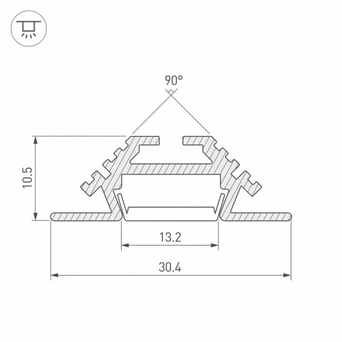 Профиль встраиваемый угловой внутренний Arlight PHS-V-2000 ANOD 013212 в Нижнем Новгороде фото 2