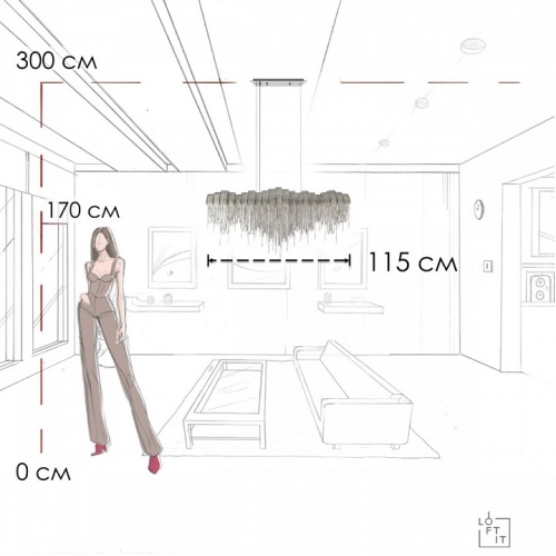 Подвесная люстра Loft it Volver 10404/1150L SN в Нижнем Новгороде фото 5