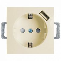 Розетка с заземлением и со шторкой и USB, без рамки Stekker Эрна 39329 в Нижнем Новгороде